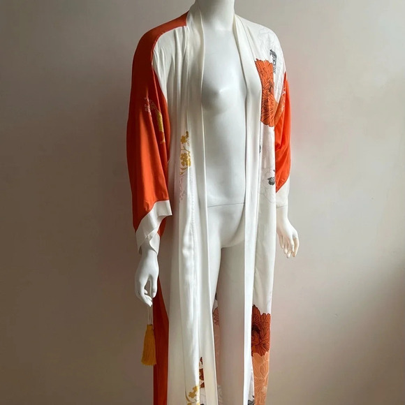 Campos De Ibiza Viscose Multi Long Bathrobe Sleepwear Boho Kimono Robe - Picture 2 of 14